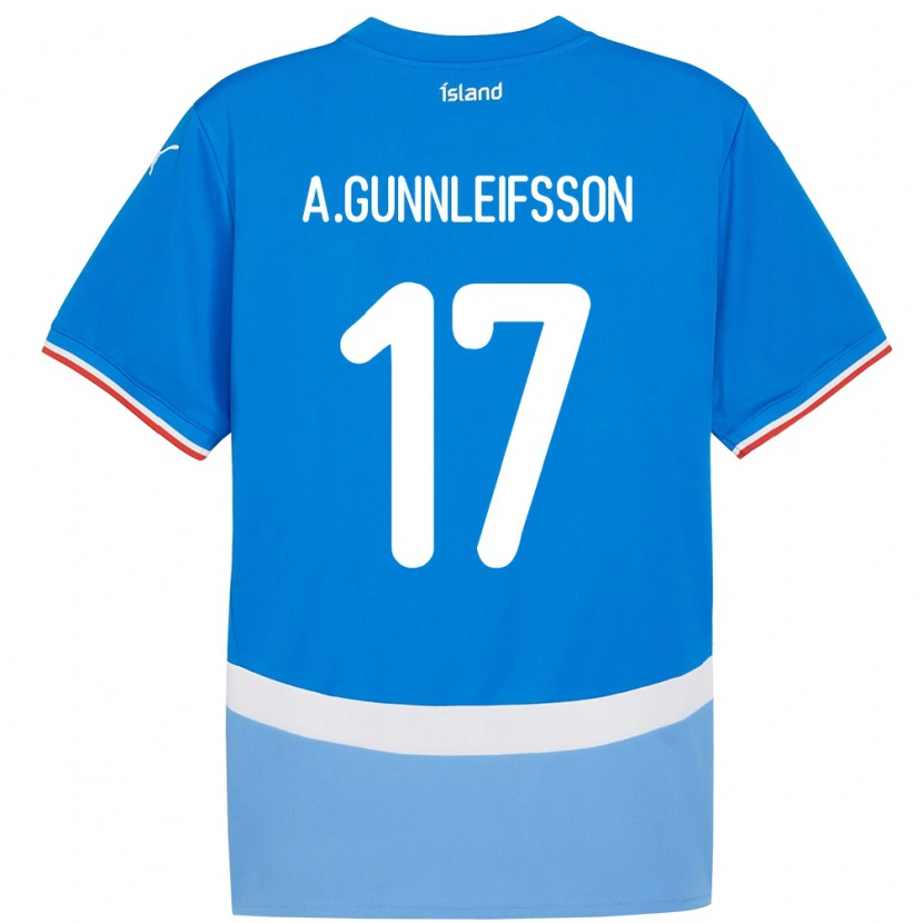 Danxen Herren Island Arnar Bjarki Gunnleifsson #17 Blau Heimtrikot Trikot 24-26 T-Shirt Schweiz