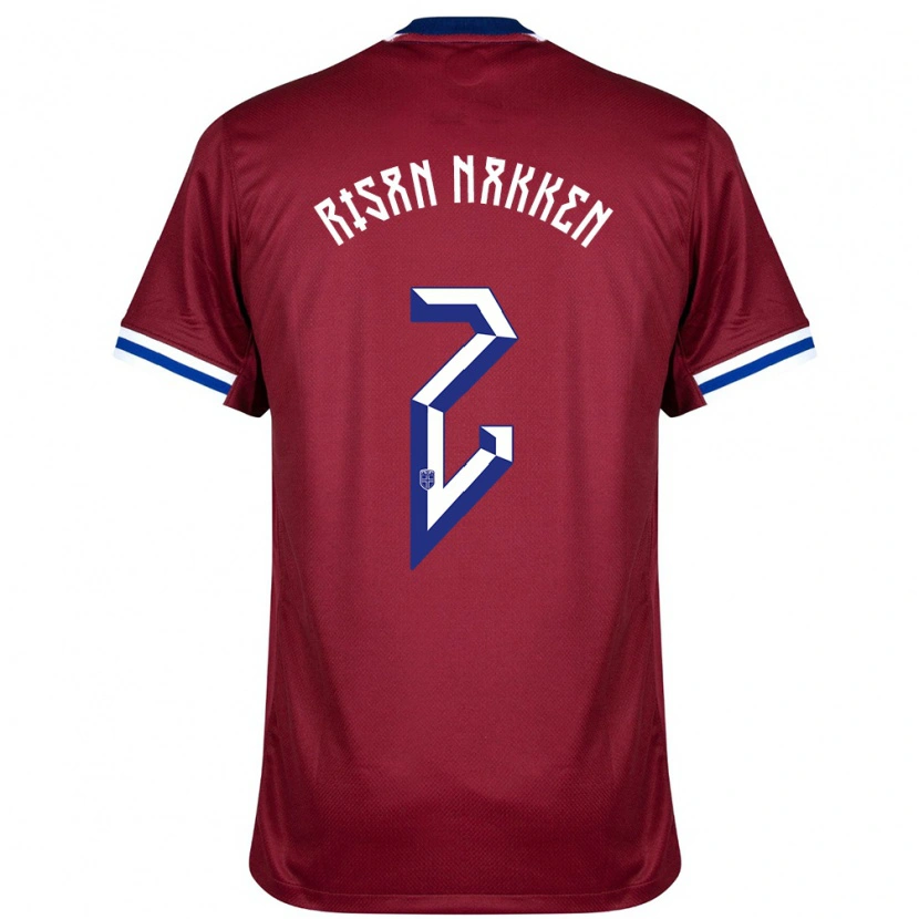 Danxen Herren Norwegen Daniel Risan Nakken #2 Rot Blau Weiß Heimtrikot Trikot 24-26 T-Shirt Schweiz