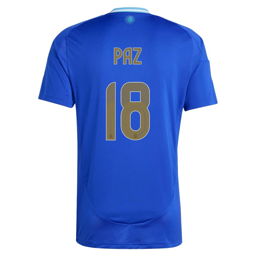 Danxen Herren Argentinien Nico Paz #18 Blau Auswärtstrikot Trikot 24-26 T-Shirt Schweiz