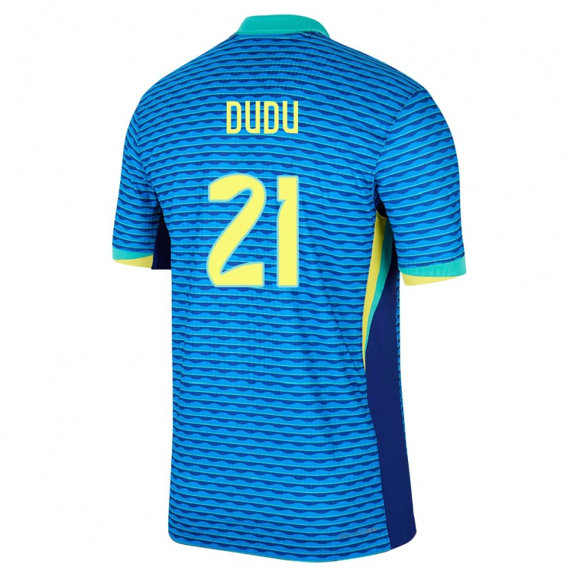 Danxen Herren Brasilien Dudu #21 Blau Auswärtstrikot Trikot 24-26 T-Shirt Schweiz