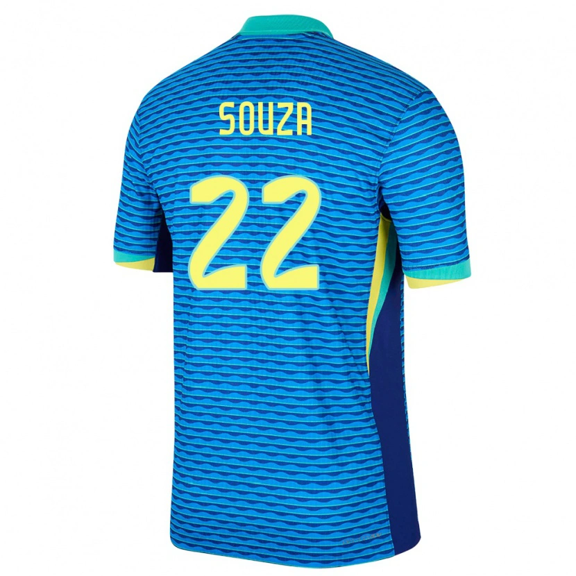 Danxen Herren Brasilien Luiz Souza #22 Blau Auswärtstrikot Trikot 24-26 T-Shirt Schweiz
