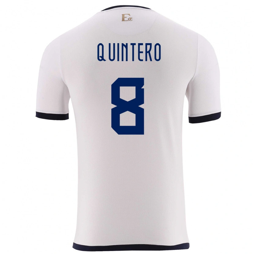 Danxen Herren Ecuador Hólger Quintero #8 Weiß Auswärtstrikot Trikot 24-26 T-Shirt Schweiz