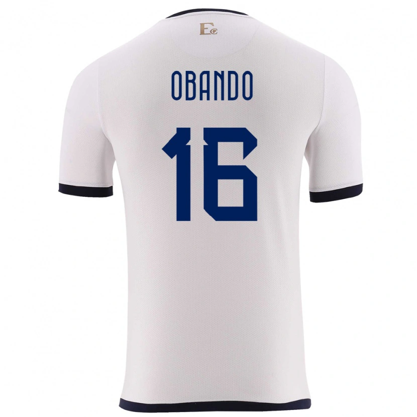 Danxen Herren Ecuador Allen Obando #16 Weiß Auswärtstrikot Trikot 24-26 T-Shirt Schweiz