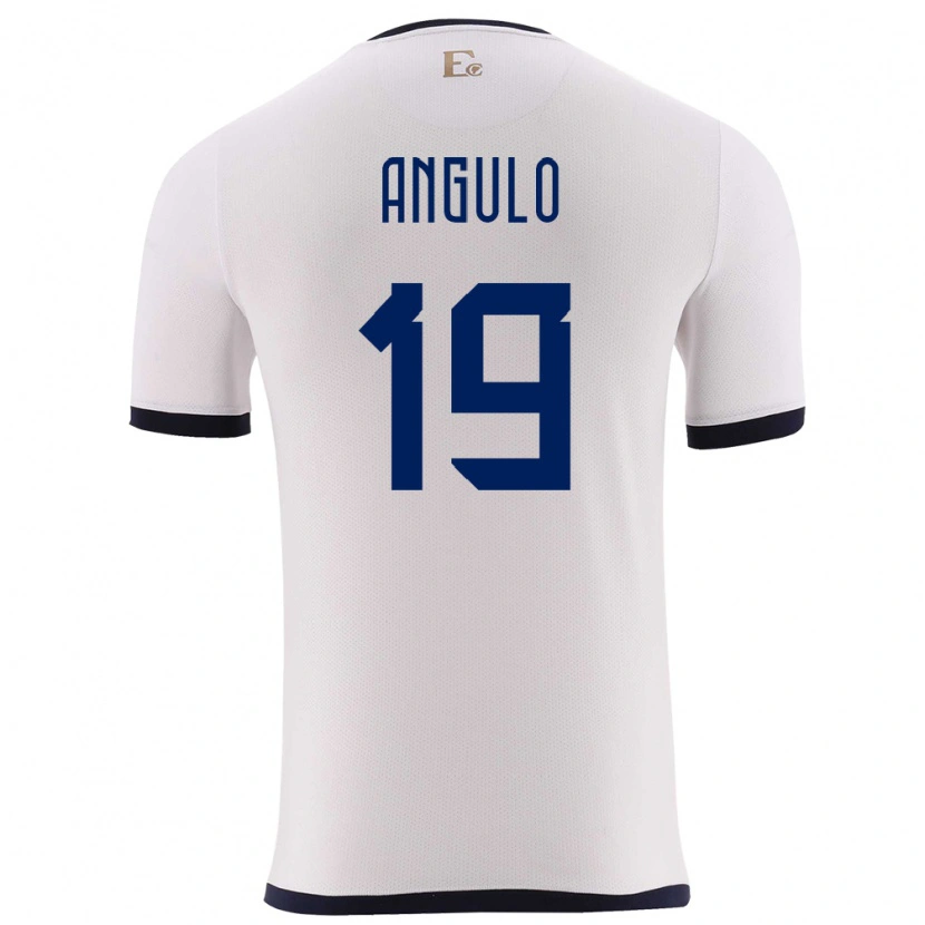 Danxen Herren Ecuador Juan Angulo #19 Weiß Auswärtstrikot Trikot 24-26 T-Shirt Schweiz