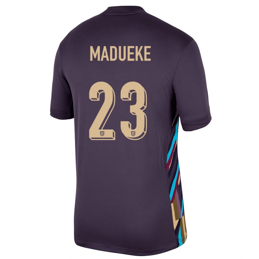 Danxen Herren England Noni Madueke #23 Dunkle Rosine Auswärtstrikot Trikot 24-26 T-Shirt Schweiz
