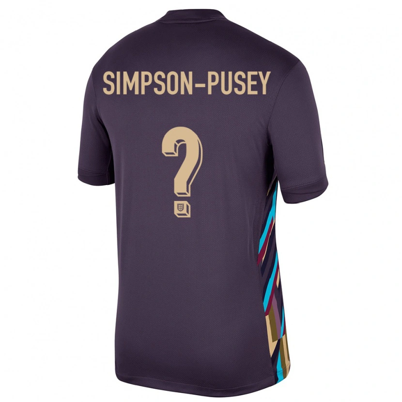 Danxen Herren England Jahmai Simpson-Pusey #0 Dunkle Rosine Auswärtstrikot Trikot 24-26 T-Shirt Schweiz