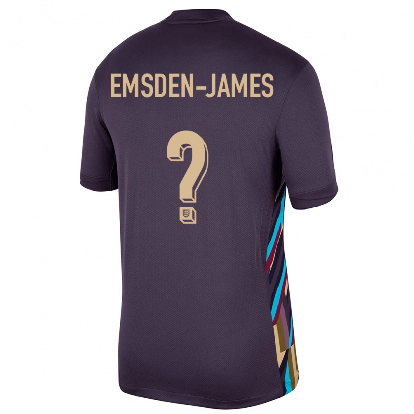Danxen Herren England Harley Emsden-James #0 Dunkle Rosine Auswärtstrikot Trikot 24-26 T-Shirt Schweiz