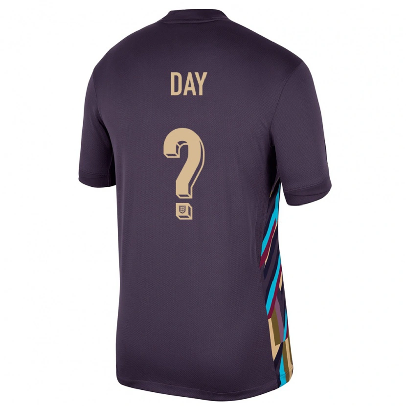 Danxen Herren England Frankie Day #0 Dunkle Rosine Auswärtstrikot Trikot 24-26 T-Shirt Schweiz