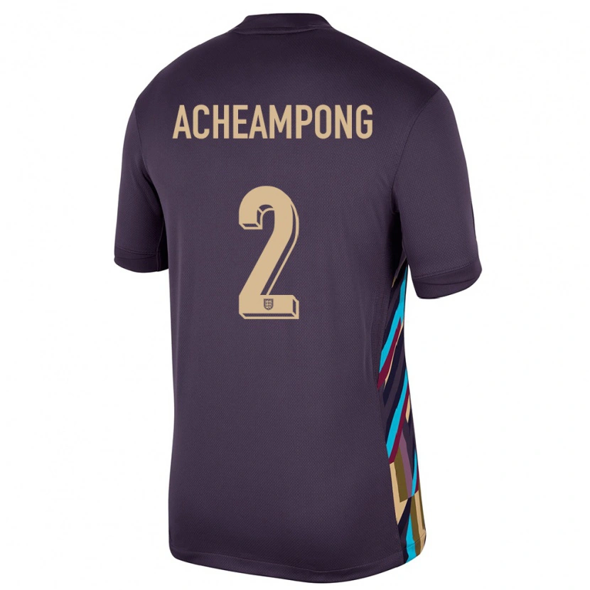 Danxen Herren England Josh Acheampong #2 Dunkle Rosine Auswärtstrikot Trikot 24-26 T-Shirt Schweiz