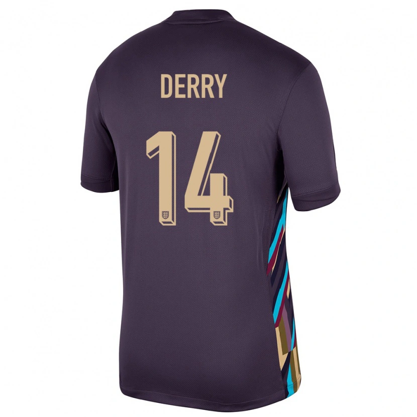 Danxen Herren England Jesse Derry #14 Dunkle Rosine Auswärtstrikot Trikot 24-26 T-Shirt Schweiz