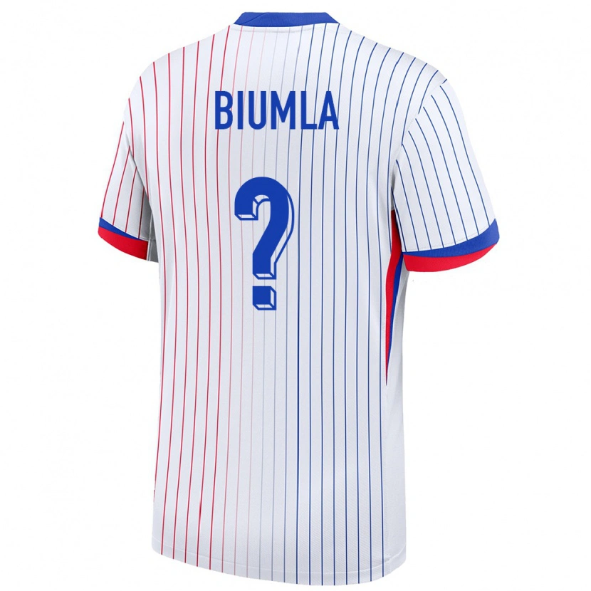 Danxen Herren Frankreich Emmanuel Biumla #0 Weiß Auswärtstrikot Trikot 24-26 T-Shirt Schweiz