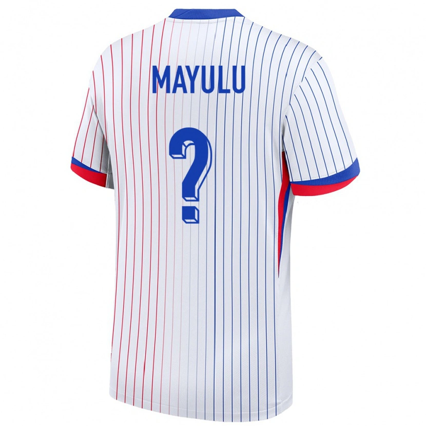 Danxen Herren Frankreich Senny Mayulu #0 Weiß Auswärtstrikot Trikot 24-26 T-Shirt Schweiz
