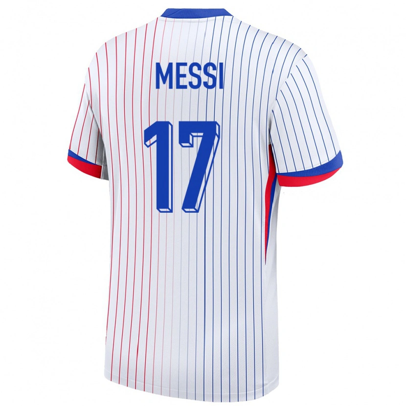 Danxen Herren Frankreich Rayane Messi #17 Weiß Auswärtstrikot Trikot 24-26 T-Shirt Schweiz