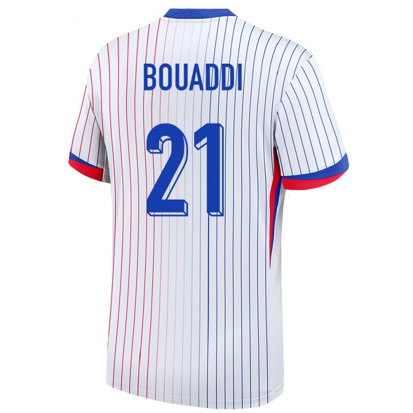 Danxen Herren Frankreich Ayyoub Bouaddi #21 Weiß Auswärtstrikot Trikot 24-26 T-Shirt Schweiz