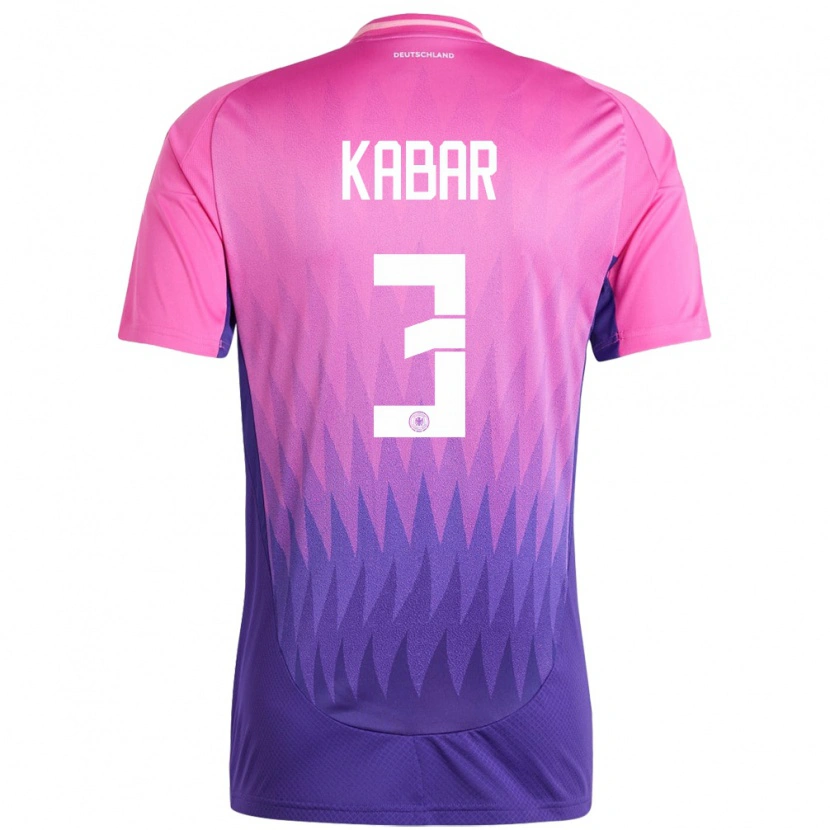 Danxen Herren Deutschland Almugera Kabar #3 Pink Lila Auswärtstrikot Trikot 24-26 T-Shirt Schweiz