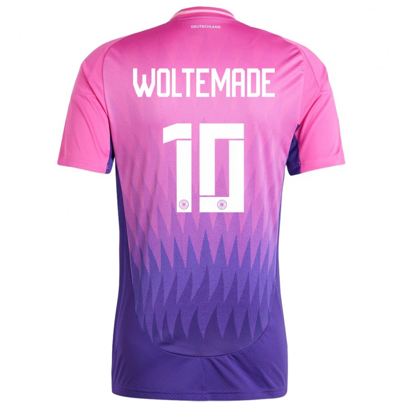 Danxen Herren Deutschland Nick Woltemade #10 Pink Lila Auswärtstrikot Trikot 24-26 T-Shirt Schweiz
