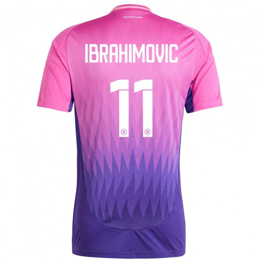 Danxen Herren Deutschland Arijon Ibrahimovic #11 Pink Lila Auswärtstrikot Trikot 24-26 T-Shirt Schweiz