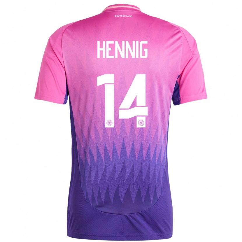 Danxen Herren Deutschland Maximilian Hennig #14 Pink Lila Auswärtstrikot Trikot 24-26 T-Shirt Schweiz