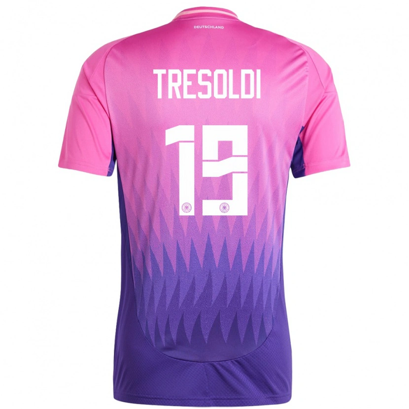 Danxen Herren Deutschland Nicolò Tresoldi #19 Pink Lila Auswärtstrikot Trikot 24-26 T-Shirt Schweiz