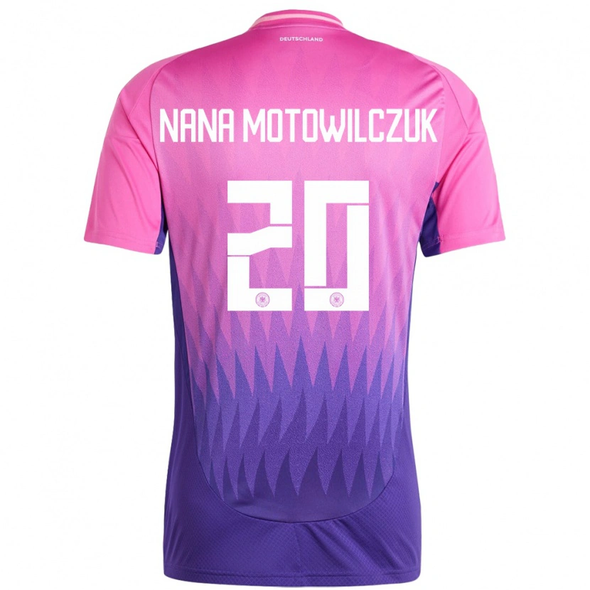 Danxen Herren Deutschland Kevin Nana Motowilczuk #20 Pink Lila Auswärtstrikot Trikot 24-26 T-Shirt Schweiz
