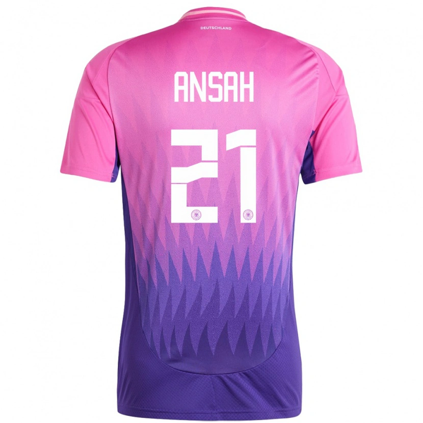 Danxen Herren Deutschland Ilyas Ansah #21 Pink Lila Auswärtstrikot Trikot 24-26 T-Shirt Schweiz