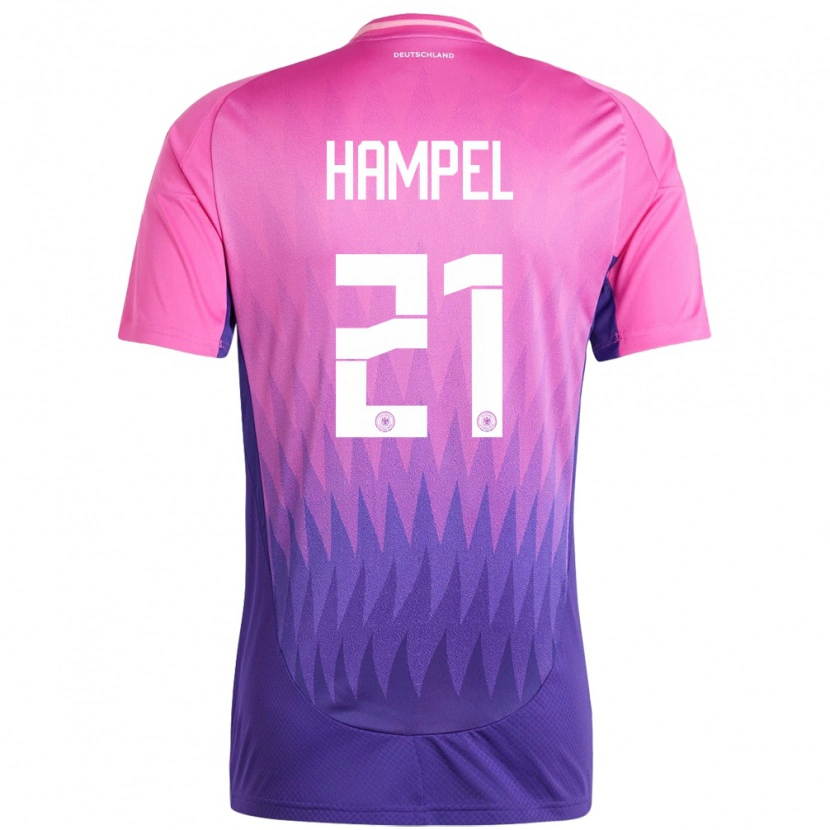 Danxen Herren Deutschland Luca Hampel #21 Pink Lila Auswärtstrikot Trikot 24-26 T-Shirt Schweiz