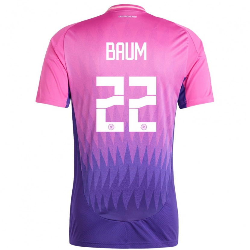 Danxen Herren Deutschland Elias Baum #22 Pink Lila Auswärtstrikot Trikot 24-26 T-Shirt Schweiz