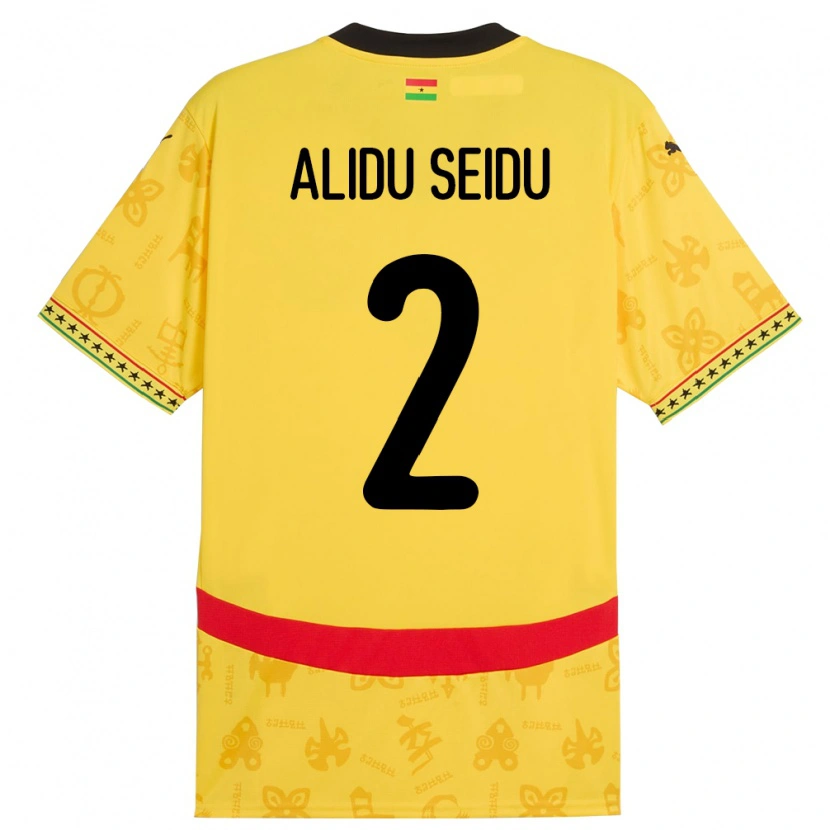 Danxen Herren Ghana Alidu Seidu #2 Gelb Auswärtstrikot Trikot 24-26 T-Shirt Schweiz