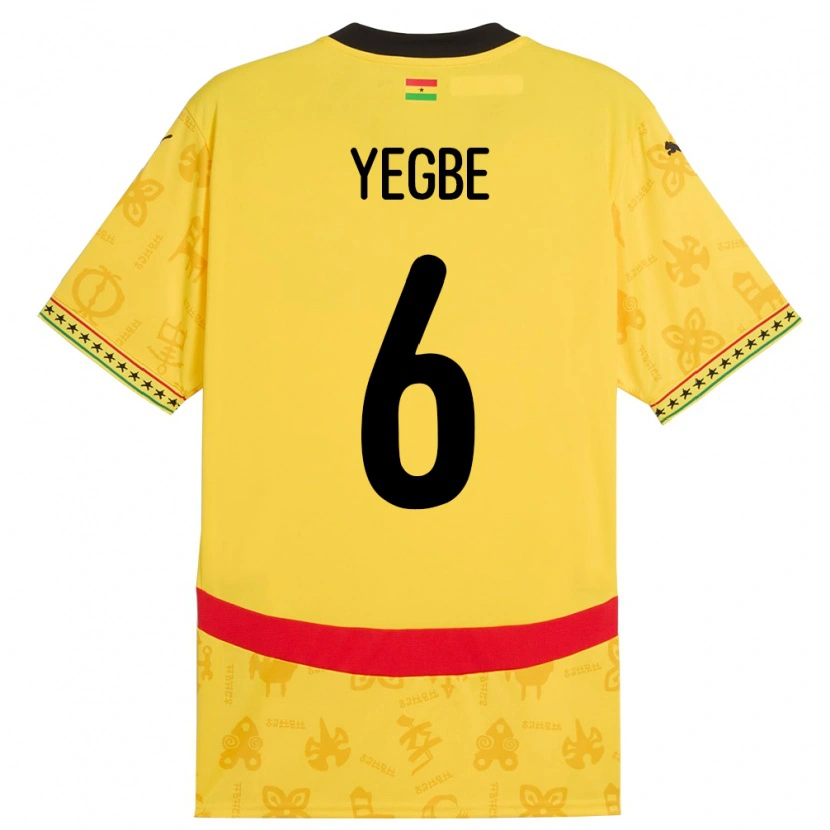 Danxen Herren Ghana Terry Yegbe #6 Gelb Auswärtstrikot Trikot 24-26 T-Shirt Schweiz