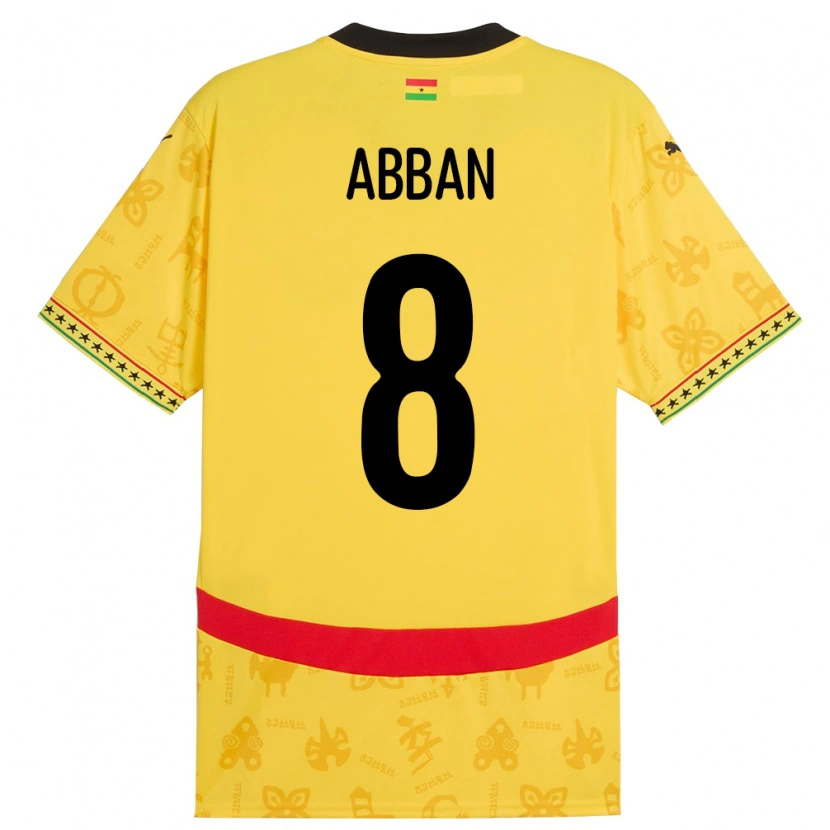Danxen Herren Ghana Ebenezer Abban #8 Gelb Auswärtstrikot Trikot 24-26 T-Shirt Schweiz