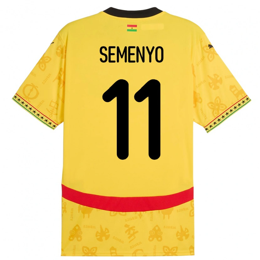 Danxen Herren Ghana Antoine Semenyo #11 Gelb Auswärtstrikot Trikot 24-26 T-Shirt Schweiz