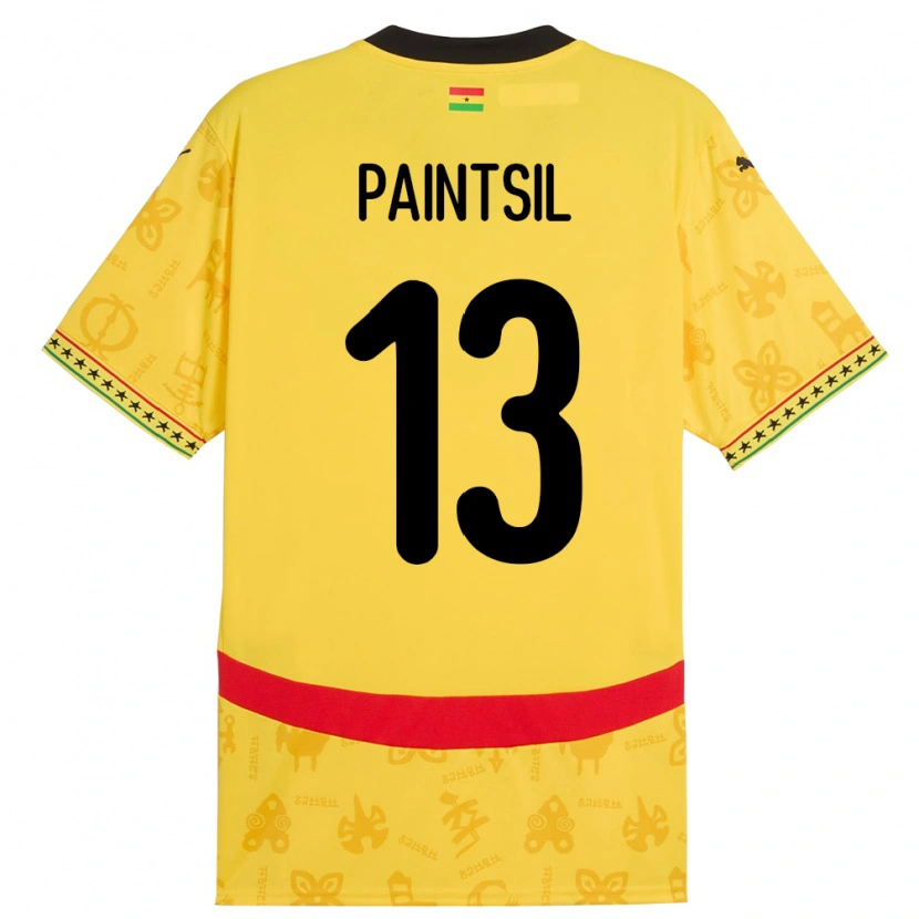 Danxen Herren Ghana Joseph Paintsil #13 Gelb Auswärtstrikot Trikot 24-26 T-Shirt Schweiz