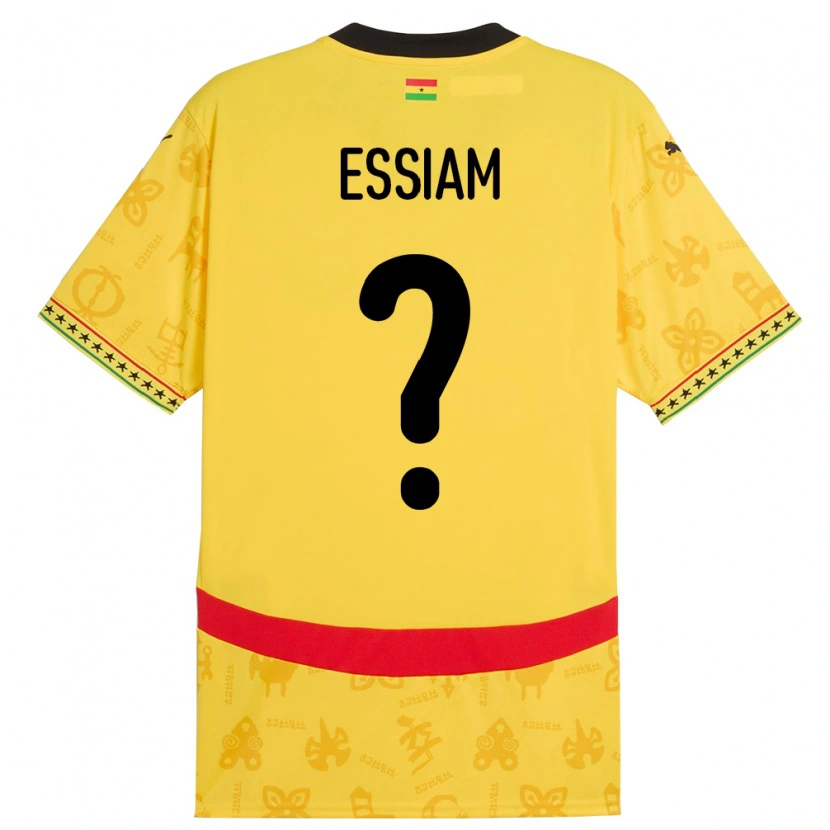 Danxen Herren Ghana Emmanuel Essiam #0 Gelb Auswärtstrikot Trikot 24-26 T-Shirt Schweiz
