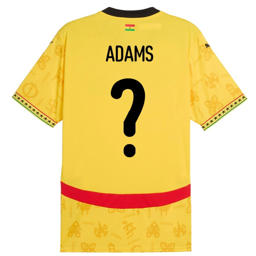 Danxen Herren Ghana Salim Adams #0 Gelb Auswärtstrikot Trikot 24-26 T-Shirt Schweiz
