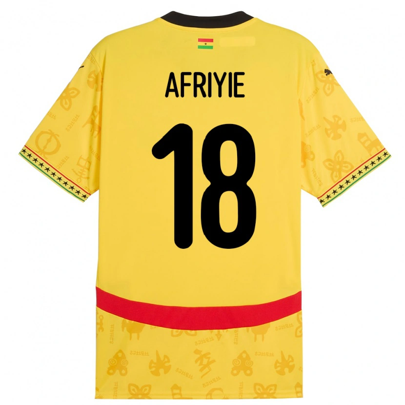 Danxen Herren Ghana Daniel Afriyie #18 Gelb Auswärtstrikot Trikot 24-26 T-Shirt Schweiz