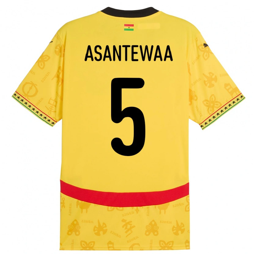 Danxen Herren Ghana Grace Asantewaa #5 Gelb Auswärtstrikot Trikot 24-26 T-Shirt Schweiz