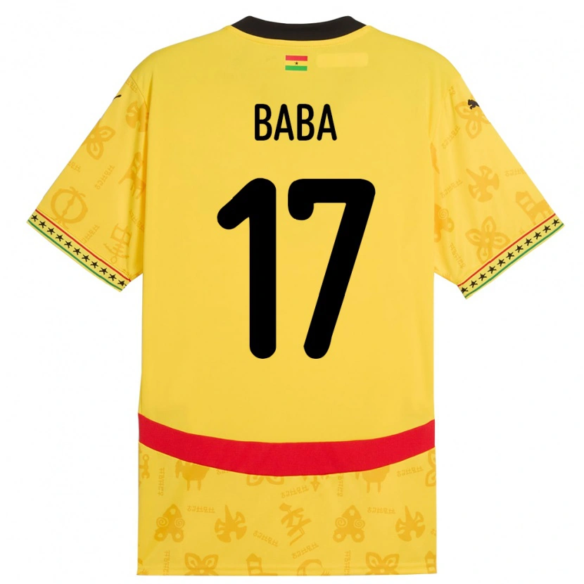 Danxen Herren Ghana Abdul-Rahman Baba #17 Gelb Auswärtstrikot Trikot 24-26 T-Shirt Schweiz