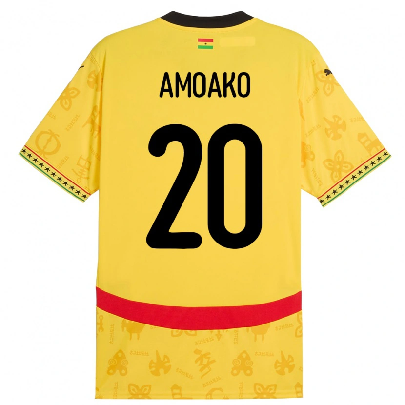 Danxen Herren Ghana Linda Amoako #20 Gelb Auswärtstrikot Trikot 24-26 T-Shirt Schweiz
