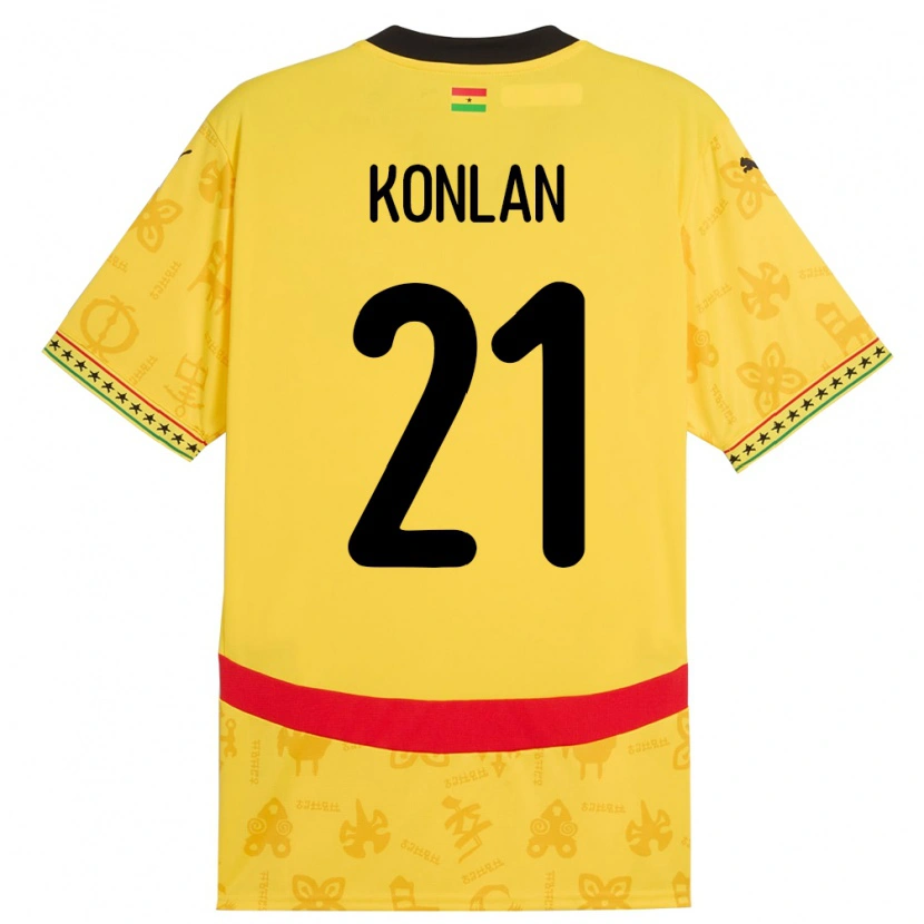 Danxen Herren Ghana Cynthia Konlan #21 Gelb Auswärtstrikot Trikot 24-26 T-Shirt Schweiz