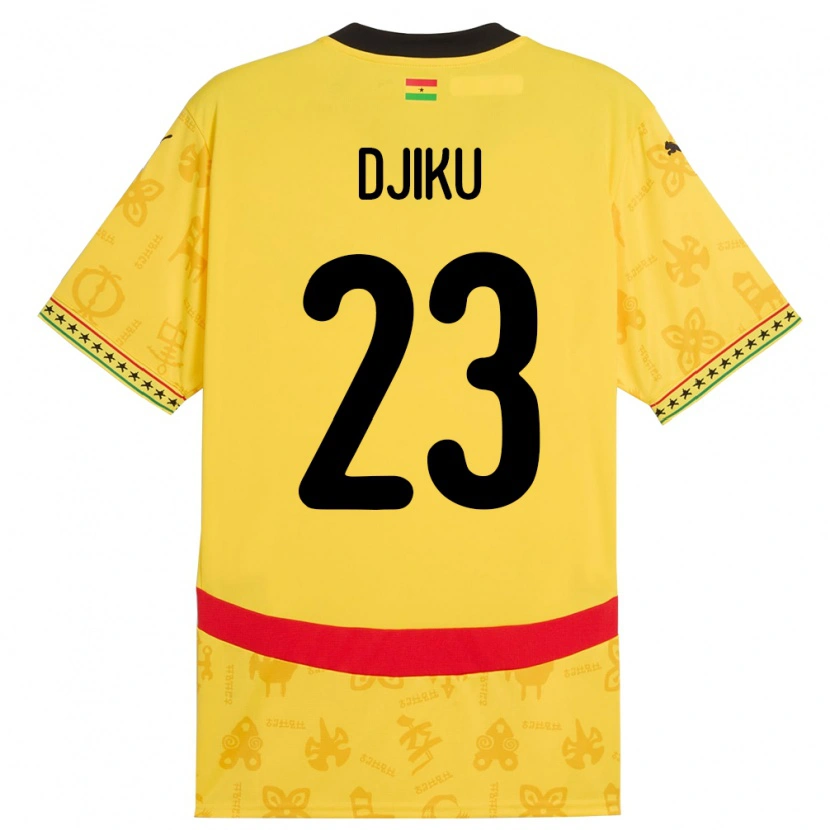 Danxen Herren Ghana Alexander Djiku #23 Gelb Auswärtstrikot Trikot 24-26 T-Shirt Schweiz
