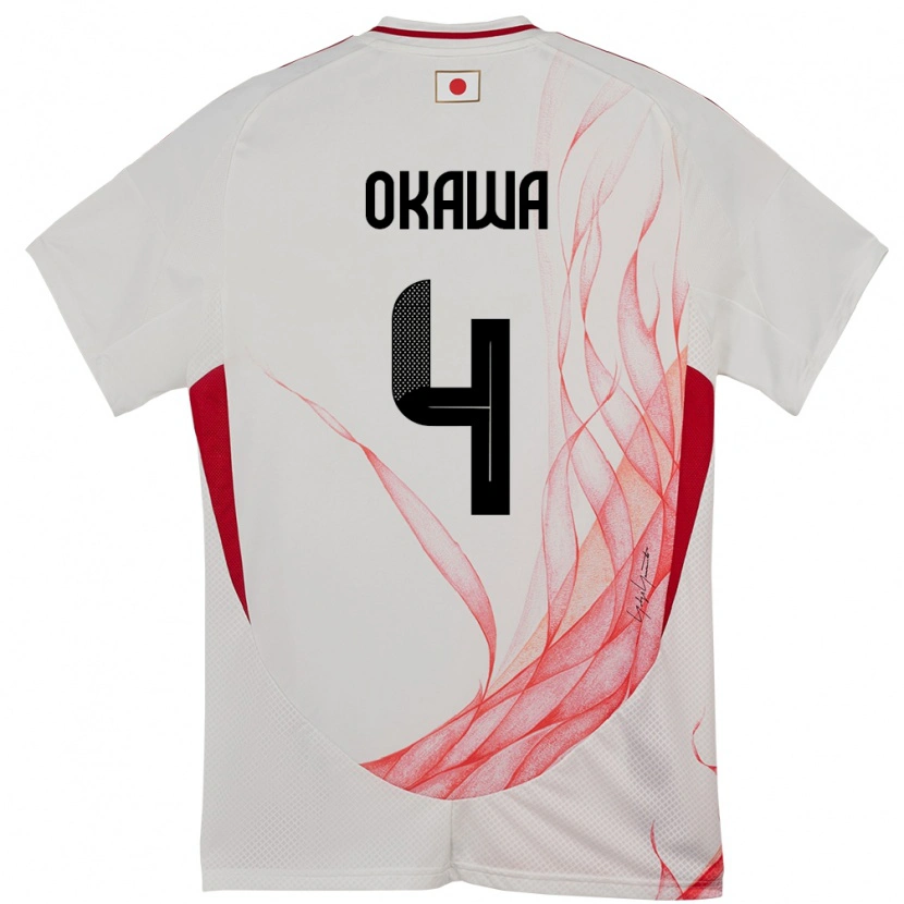 Danxen Herren Japan Yugo Okawa #4 Weiß Auswärtstrikot Trikot 24-26 T-Shirt Schweiz