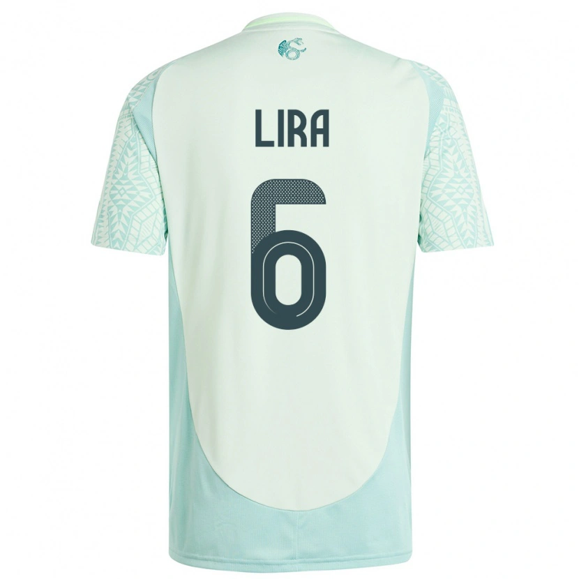 Danxen Herren Mexiko Érik Lira #6 Leinengrün Auswärtstrikot Trikot 24-26 T-Shirt Schweiz