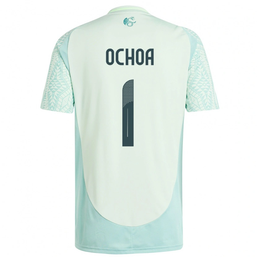 Danxen Herren Mexiko Emmanuel Ochoa #1 Leinengrün Auswärtstrikot Trikot 24-26 T-Shirt Schweiz