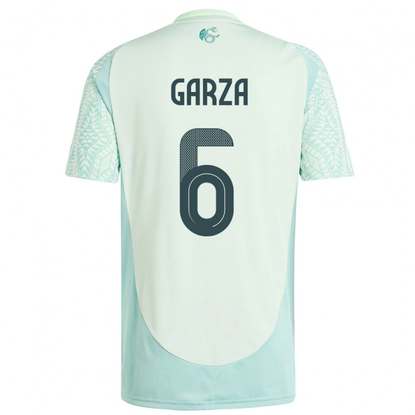 Danxen Herren Mexiko César Garza #6 Leinengrün Auswärtstrikot Trikot 24-26 T-Shirt Schweiz