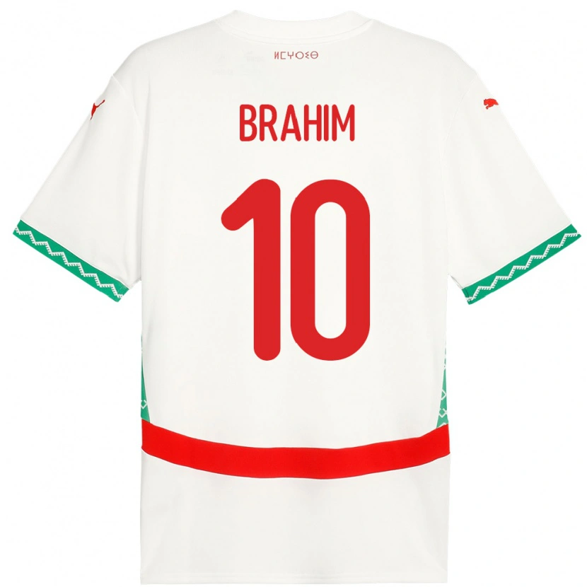 Danxen Herren Marokko Brahim Díaz #10 Weiß Auswärtstrikot Trikot 24-26 T-Shirt Schweiz