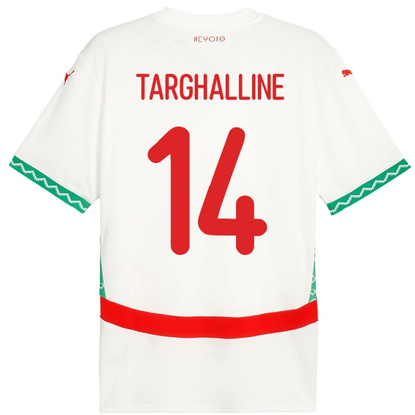 Danxen Herren Marokko Oussama Targhalline #14 Weiß Auswärtstrikot Trikot 24-26 T-Shirt Schweiz