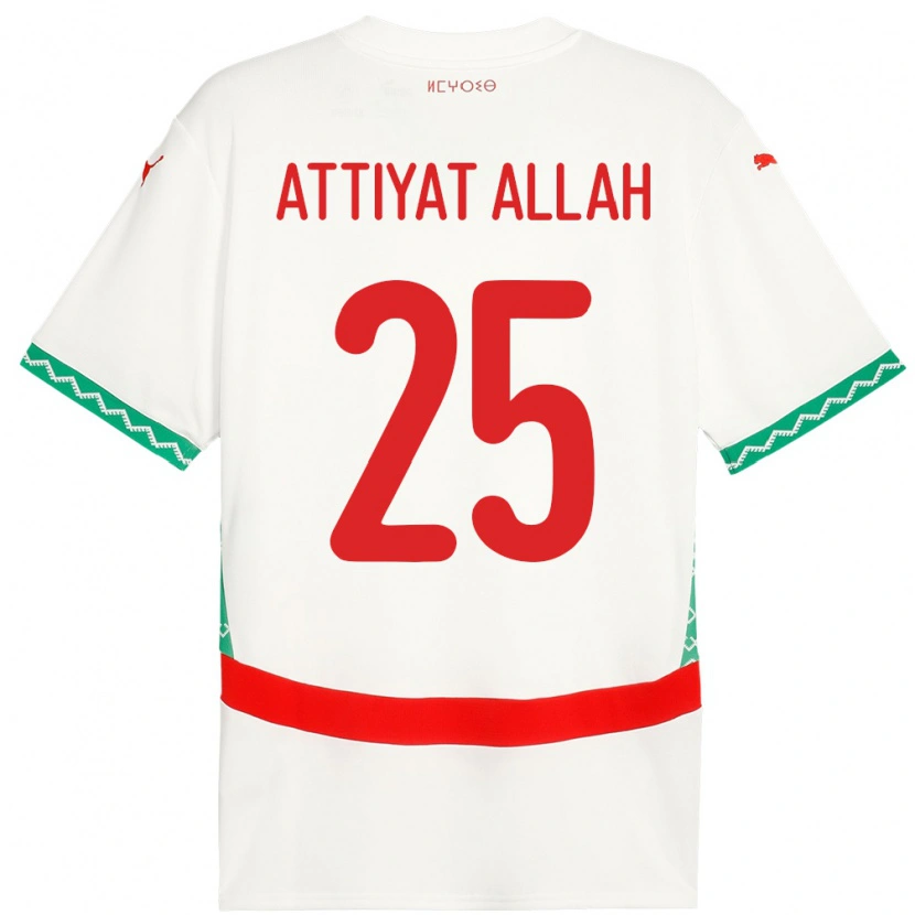 Danxen Herren Marokko Yahia Attiyat Allah #25 Weiß Auswärtstrikot Trikot 24-26 T-Shirt Schweiz
