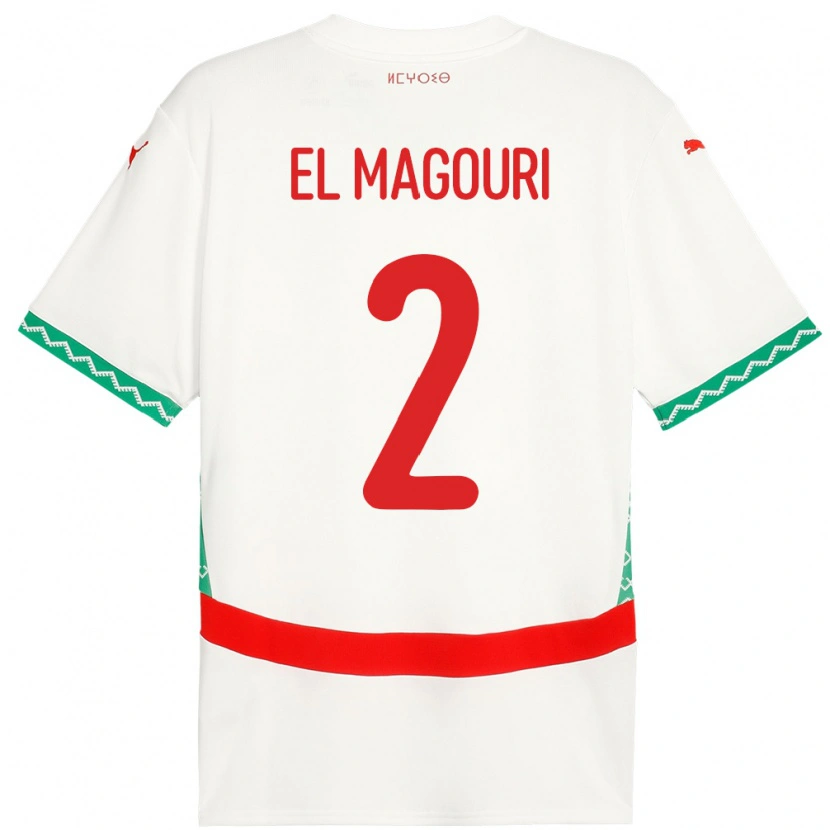 Danxen Herren Marokko Anas El Magouri #2 Weiß Auswärtstrikot Trikot 24-26 T-Shirt Schweiz