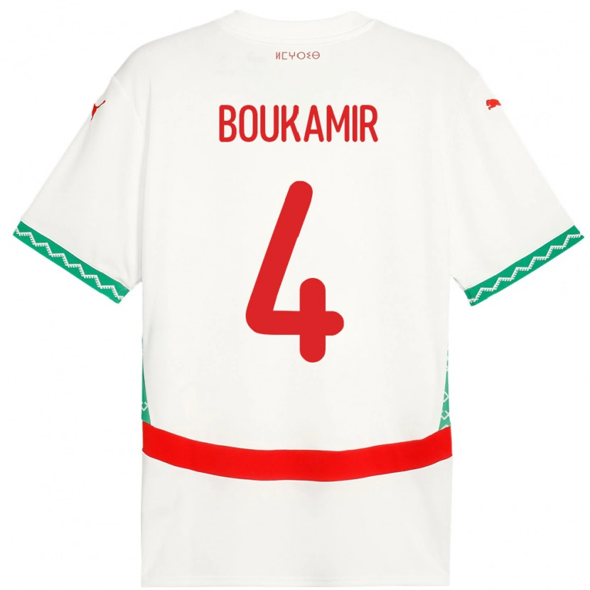 Danxen Herren Marokko Mehdi Boukamir #4 Weiß Auswärtstrikot Trikot 24-26 T-Shirt Schweiz