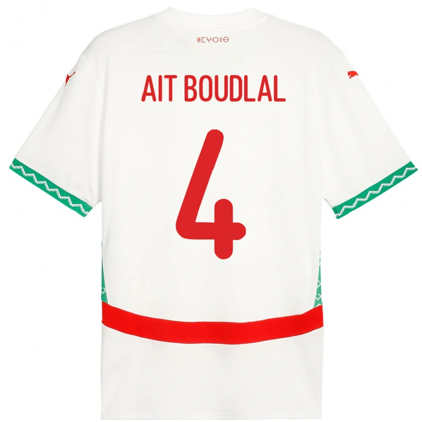 Danxen Herren Marokko Abdelhamid Ait Boudlal #4 Weiß Auswärtstrikot Trikot 24-26 T-Shirt Schweiz